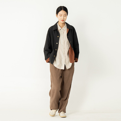 精密莼棉双色双面穿短款外套女