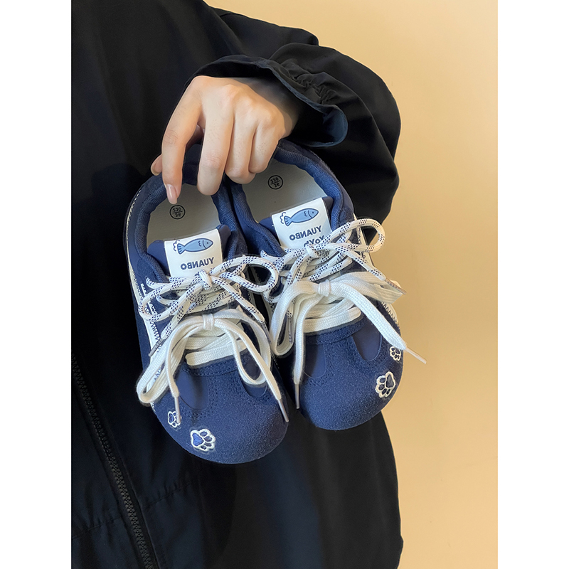 路十三原创腊肠狗德训女鞋2025春秋新款复古运动鞋休闲百搭小白鞋