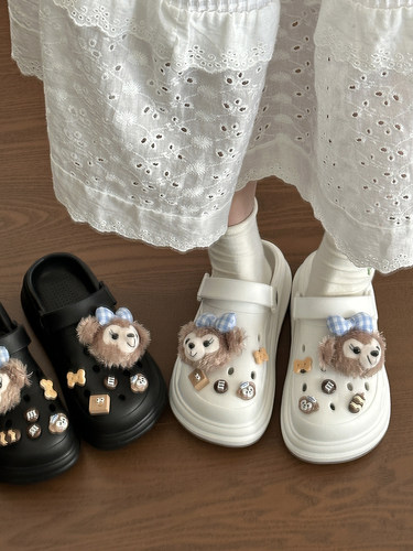 可爱雪莉玫洞洞鞋女夏外穿防滑