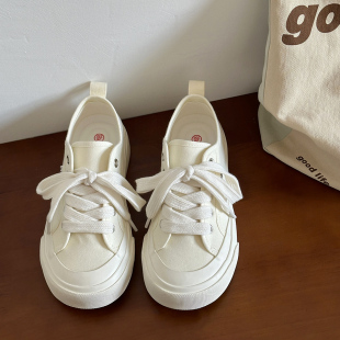 透气帆布鞋 学生休闲小白鞋 女平底百搭薄款 2026新款 板鞋 路十三夏季