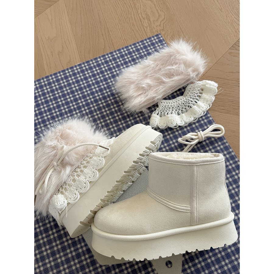路十三费尔岛可拆卸毛毛雪地靴女款2025新款冬季加绒棉鞋加厚棉靴,女鞋,时尚雪地靴,淘宝优惠券,粉丝福利购,淘宝优惠卷