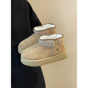 冬季加绒厚底雪地靴女款2025新款冬天雪地鞋子女加厚保暖外穿棉鞋