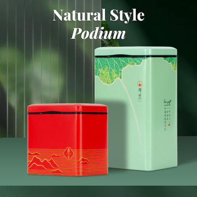 小号茶叶罐红茶绿茶花茶密封便携金属方形马口铁盒茶叶包装盒空盒