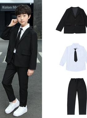 儿童西装套装帅气男童花童礼服钢琴演出服中大童小男孩西服外套夏