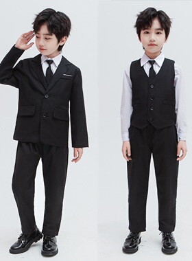 儿童西装套装帅气英伦风花童礼服男童小西服中大童男孩钢琴演出服