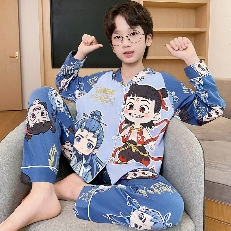 儿童睡衣春秋季男童纯棉长袖男孩宝宝中大童开衫可外穿家居服套装,童装/婴儿装/亲子装,家居服套装,淘宝优惠券,粉丝福利购,淘宝优惠卷