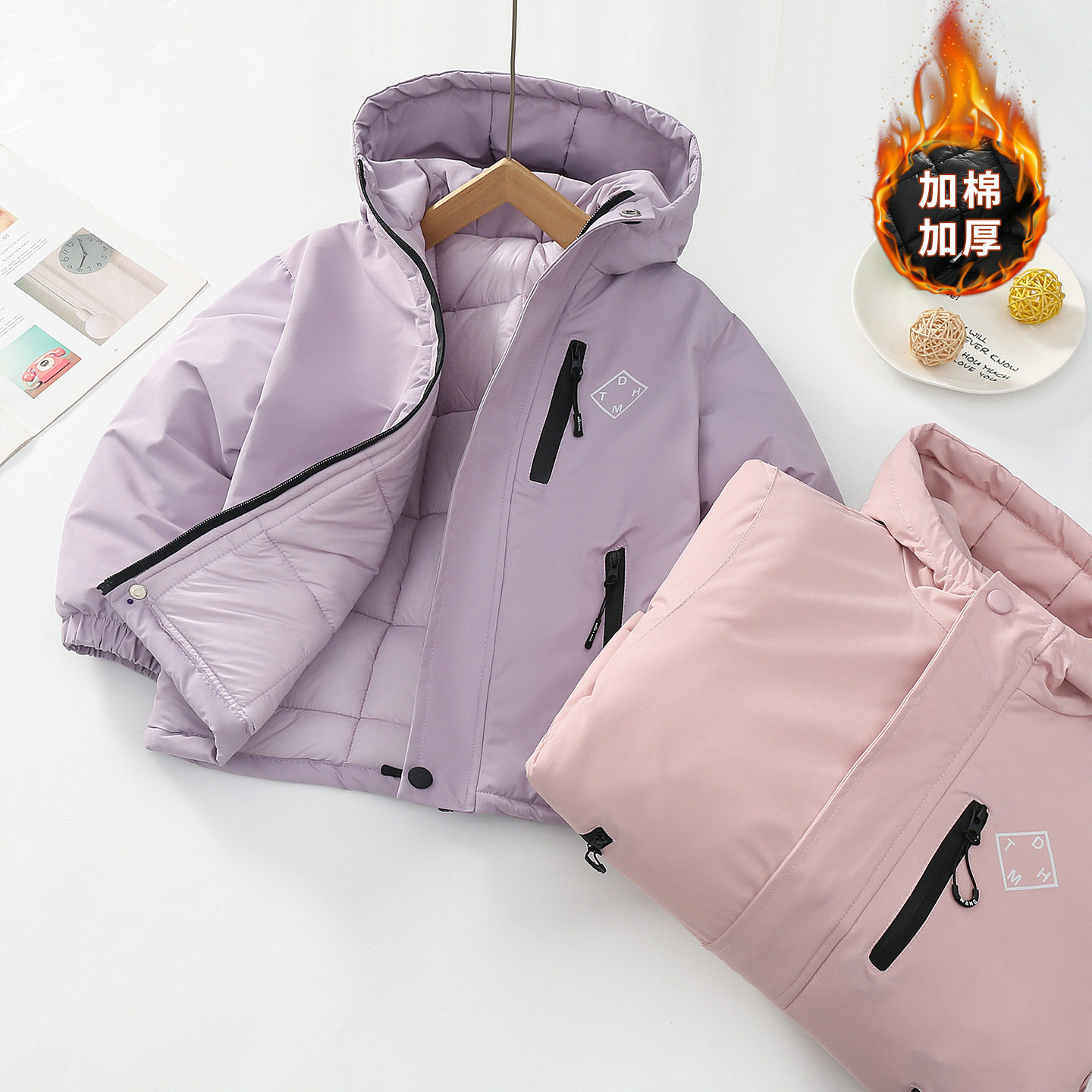 男女童夹棉款加绒加厚防风连帽冲锋衣 中大儿童过冬保暖户外棉服,童装/婴儿装/亲子装,儿童冲锋衣,淘宝优惠券,粉丝福利购,淘宝优惠卷