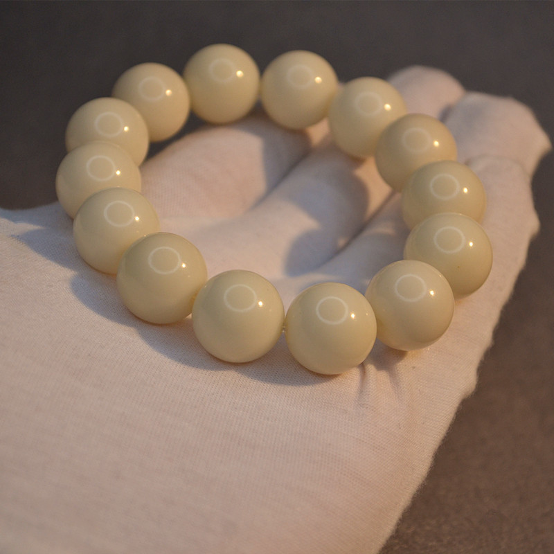 圆珠白菩提根单圈手串男款