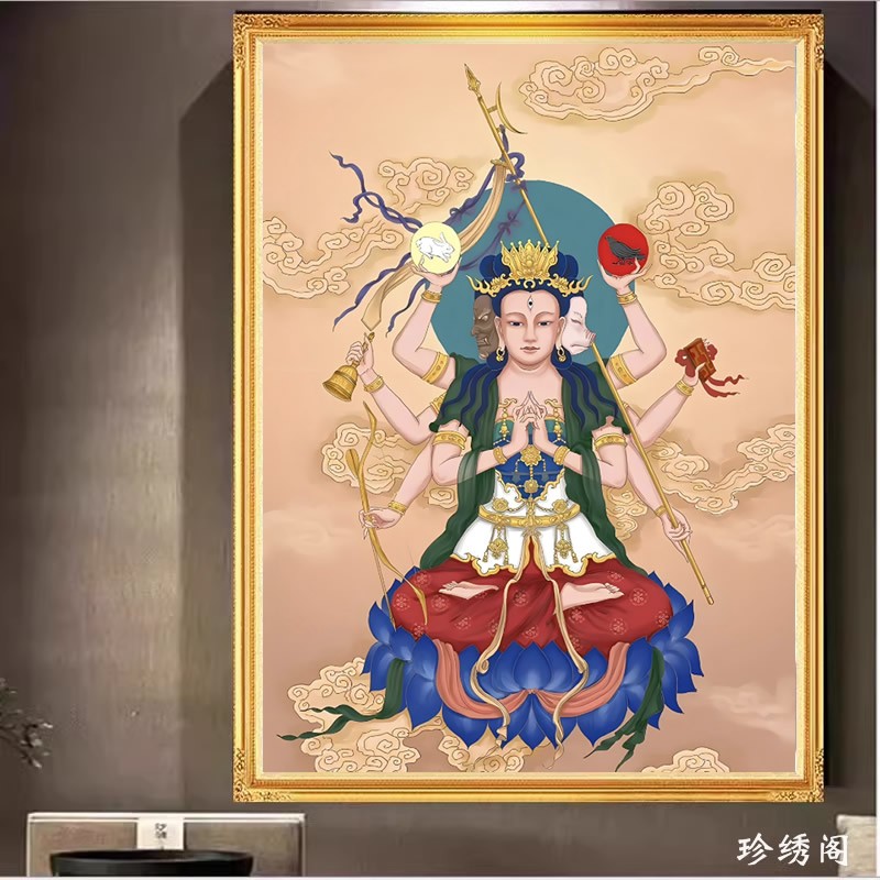5d斗姆元君钻石画手工diy满钻天尊道像点钻粘贴钻十字绣家用供奉