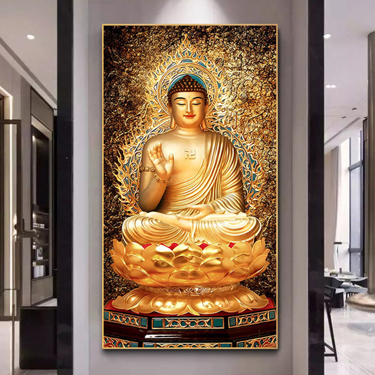 金身如来佛祖钻石画南无阿弥陀佛像中堂点粘钻十字绣新款释迦牟尼