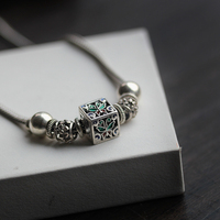 Thai designer Joe-"Ruyan" Chiang Mai enamel butterfly handmade sterling silver necklace women's transfer bead clavicle chain