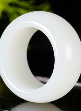 油糯老料新疆且末料和田玉羊脂白玉把件扳指内径21.5mm 15.2克