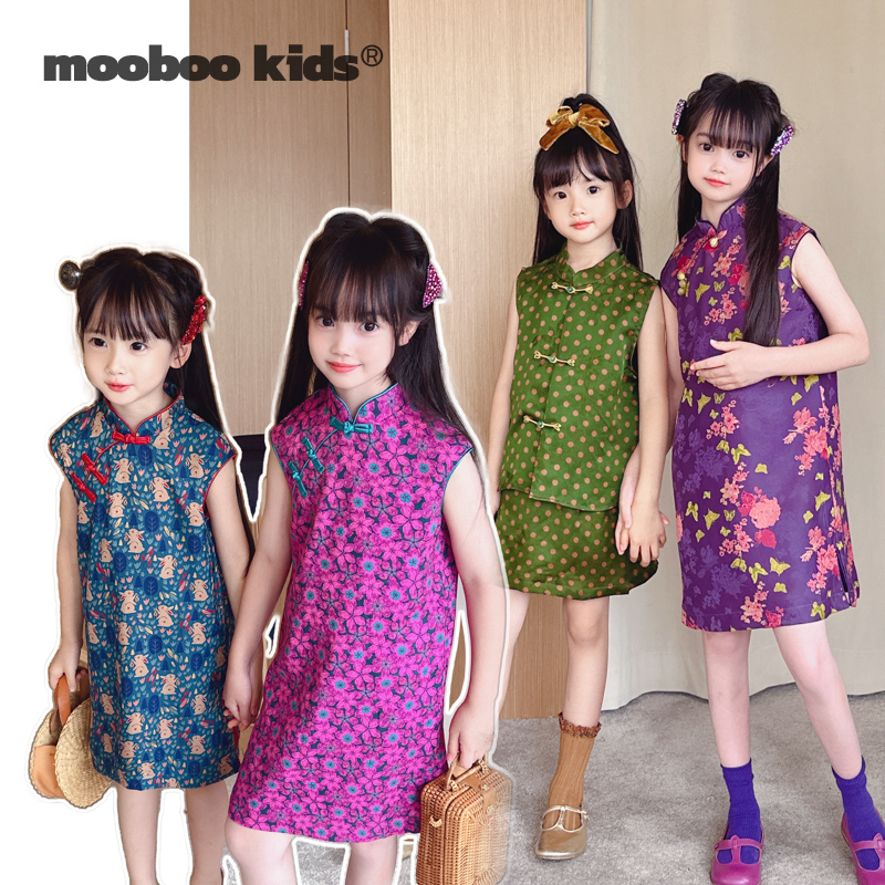 桑蚕丝旗袍香云纱儿童