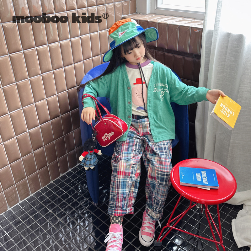 墨宝童装 MoobooKids_日系百搭百家布格纹直筒裤