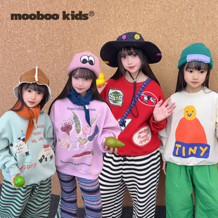 墨宝童装 MoobooKids_A类百搭好穿的加绒卫衣系女童卫衣
