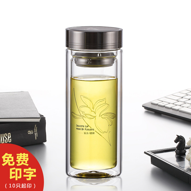 富光玻璃杯双层透明带盖过滤网防漏茶杯子男女士便携玻璃水杯|msdalam kategori pinggan mangkuk, Cup/cawan/cerek, Glass - dari Buy2taobao.com untuk memberikan perkhidmatan ejen Taobao profesional membeli