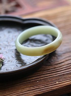 《润色非东里》天然新疆和田玉且末蓝俏糖柔光细润手镯60圈