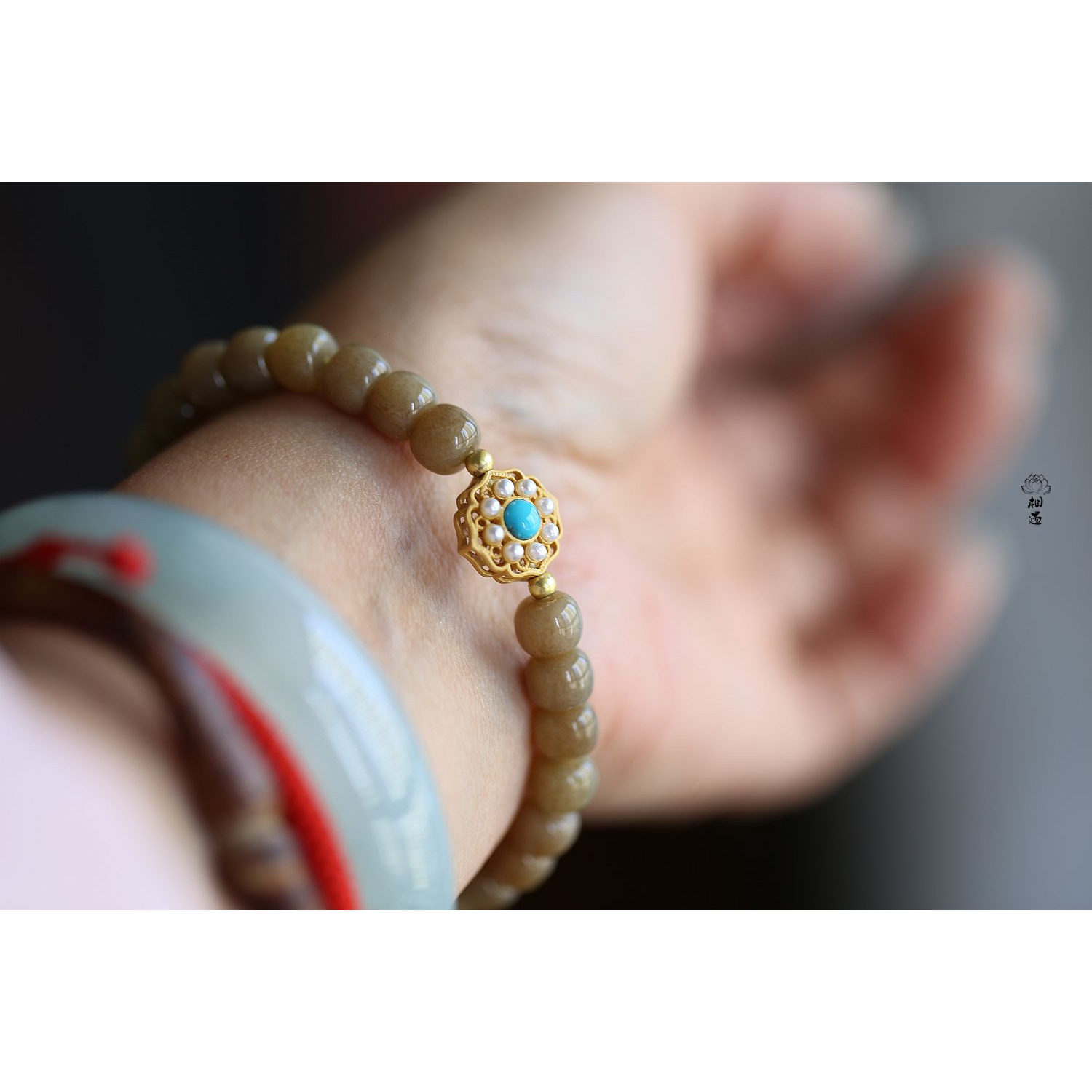 相遇清仓。天然和田玉且末碧玉烟紫红糖糖白超值手串