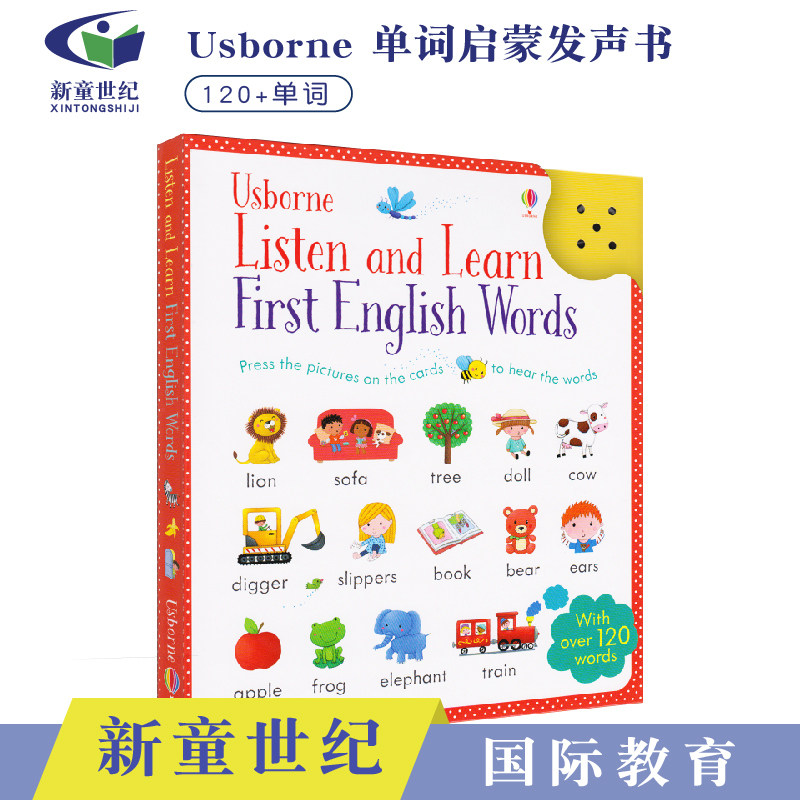Usborne点读书 Listen and Learn First English Words  幼儿英语单词启蒙卡片书 触按发声点读书 进口原版