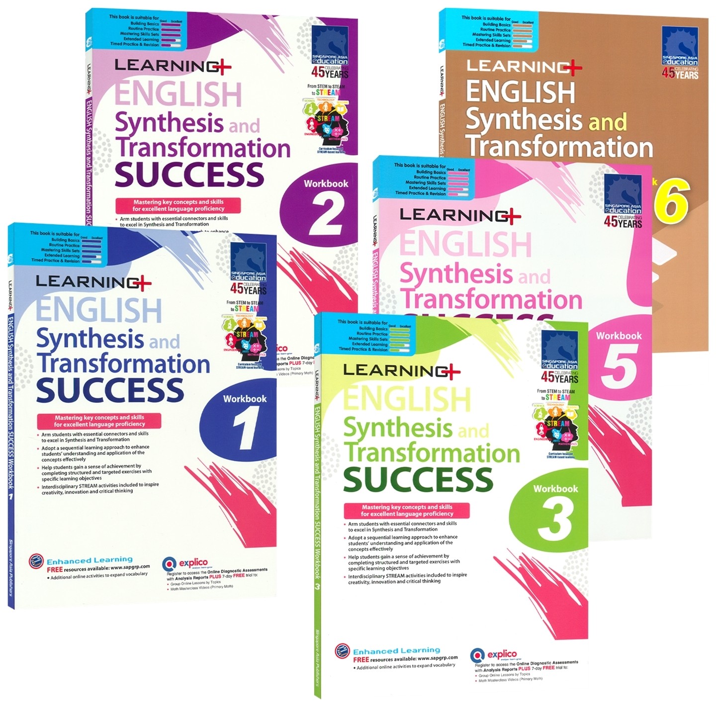 SAP 新加坡英语 句子合成与转换练习册 Learning English Synthesis and Transformation SUCCESS 小学英语句型训练 英文原版教辅