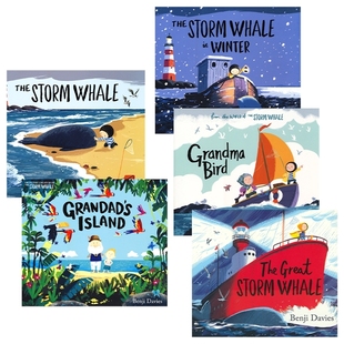 Whale Island Davies Storm 小熊很忙作者 进口儿童图书 Benji 亲情友情 Grandad The 绘本 班吉·戴维斯经典 英文原版 暖心治愈