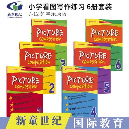 美国学乐 英语看图写作练习册 Scholastic Picture Composition 小学1-6年级 英语作文训练 主题式图文写作教辅 英文原版进口