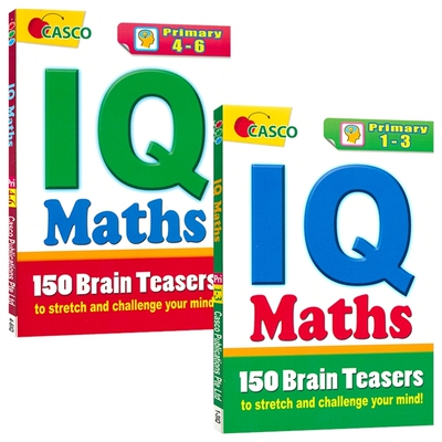【自营】Casco IQ Maths Primary 1-6 新加坡数学 小学IQ数学趣味题集 逻辑思维培养比较推断 找规律 几何题 应用题1-6年级 英文