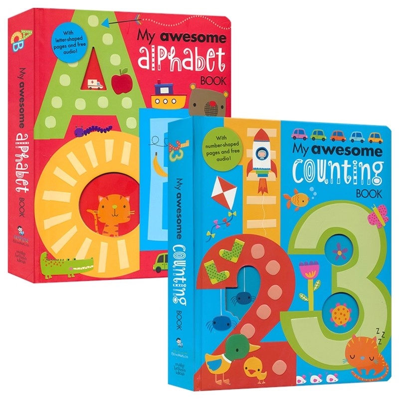 My Awesome Alphabet Counting Book 字母数数书儿童启蒙 26个字母单词 数字书 创意异型 纸板书 孩子英语启蒙 英文原版进口