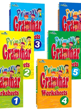【自营】Dolphin  Primary Grammar Worksheet 新加坡英语 小学语法练习册 1-6年级 基础提升 英语语法专项训练  英文原版进口图书