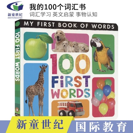 英文原版 My first book of words 100 first words 我的100个词汇书 词汇学习 英文早教 事物认知 幼儿启蒙纸板书