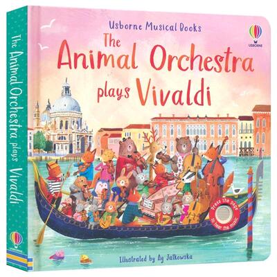 Usborne The Animal Orchestra Plays Vivaldi 古典音乐发声书 动物乐团演奏维瓦尔第 英文原版进口绘本 儿童艺术启蒙发声洞洞书