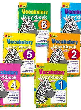 Casco Vocabulary Workbook 1-6 新加坡英语 英文词汇练习册 小学1-6年级 主题词汇提高 专项训练 英文原版进口教辅