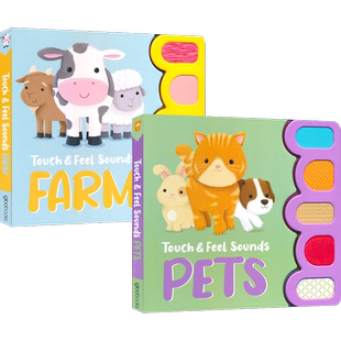 Touch & Feel Sounds Pets Farm 触摸发声纸板书 宠物农场 英语早教启蒙 多感官训练 亲子绘本 事物认知 英文原版进口儿童图书