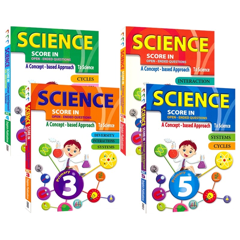 Dolphin Science Score In Open-Ended Questions Primary 3-6 新加坡 小学3-6年级 科学开放问答练习册 专项训练 英文原版教辅