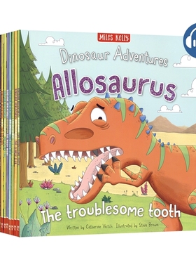 英文原版绘本Dinosaur Adventures 恐龙冒险故事10册 情商管理 品行管理 儿童英语晚安故事 亲子绘本英语读物 进口原版 赠音频