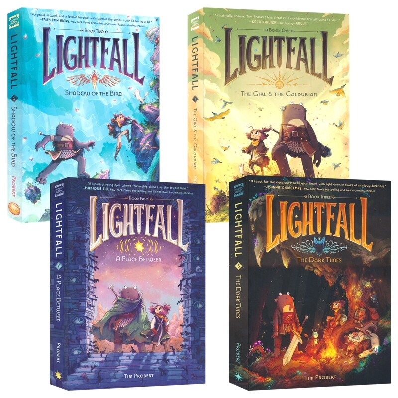 Lightfall 光陨1-4 全彩漫画小说 奇幻冒险故事 青少年英语课外读物 英文原版进口儿童图书