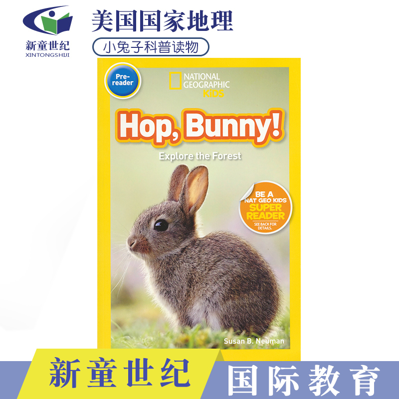 National Geographic Kids Pre-Readers- Hop,Bunny！美国国家地理儿童英语分级读物预备级小兔子主题科普读物英文原版进口