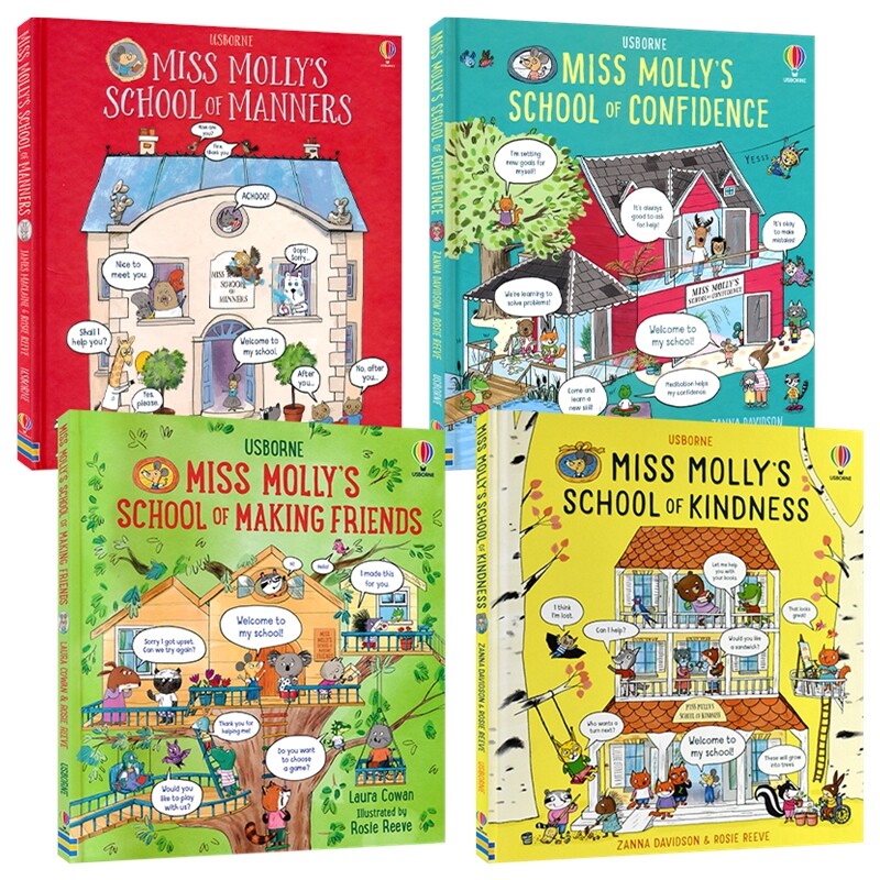 Usborne Miss Molly's School of Kindness 莫莉小姐的礼仪学校 幼儿行为教育 礼仪培养绘本 交友 亲子读物 英文原版进口儿童图书