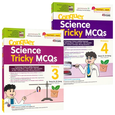 新加坡SAP Conquer Science Tricky MCQs 攻克科学易错选择题 小学3-4年级练习册 主题分类专项训练 生物物理基础 英文原版教辅