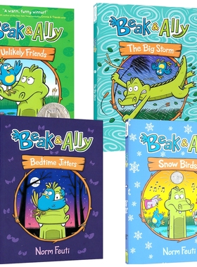 Beak and Ally Unlikely Friends Bedtime Jitters 小鸟比克和鳄鱼艾莉1-4 英文全彩漫画 美式幽默 课外读物 英文原版进口图书