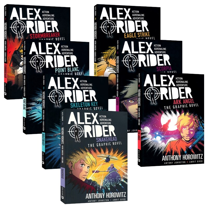 Alex Rider 少年特工亚历克斯7册 少年 007 英文原版进口 儿童谍战英语漫画书 阿里克斯莱德漫画版 9-14岁 课外英语阅读读物