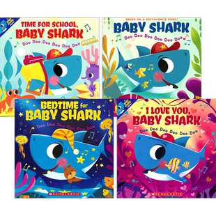 Baby Shark Bedtime for Baby Shark I Love You Baby Shark 鲨鱼宝宝系列 韵文儿歌绘本 2-5岁 英文原版进口图书