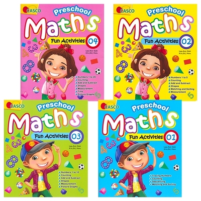 Casco Pre-School Mathematics Fun Activities Book 新加坡数学 学龄前数学益智活动书 1-4  4册套装 英文原版进口图书