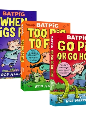 Batpig When Pigs Fly Too Pig to Fail 蝙蝠猪3册 章节书英文原版小说 全彩漫画幽默小说图画书进口英语书籍