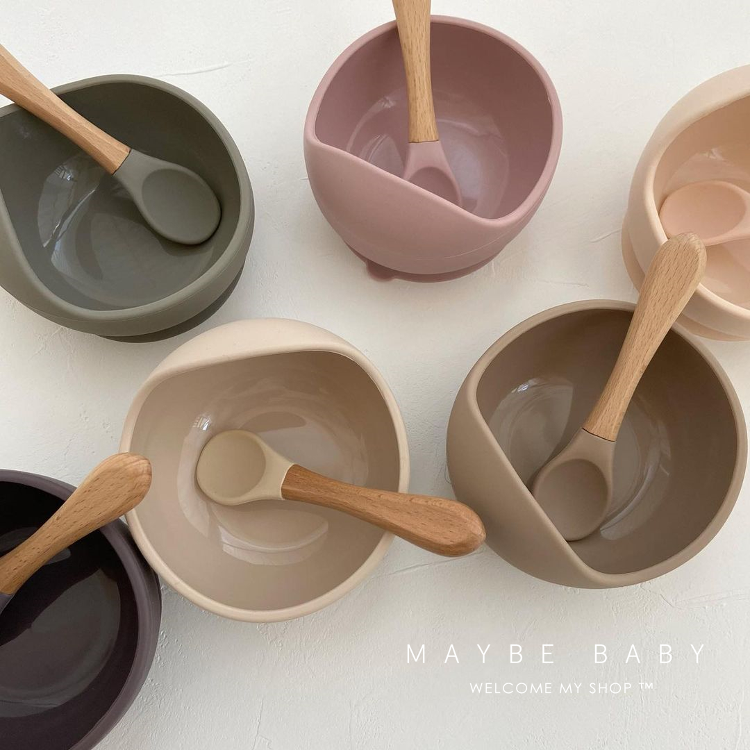 儿童辅食碗吸盘式纯色碗