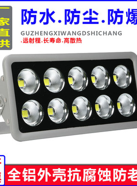 LED聚光投光灯户外防水200W400瓦球场广场庭院工地超亮强光照明灯