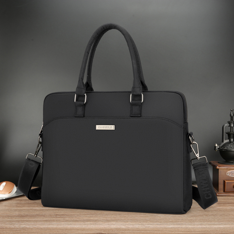 横款大容量出差公务员资料包男包