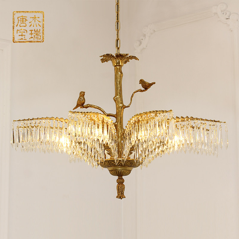 杰瑞唐宝法式全铜吊灯别墅奢华客厅餐厅卧室水晶欧式复古创意喜鹊