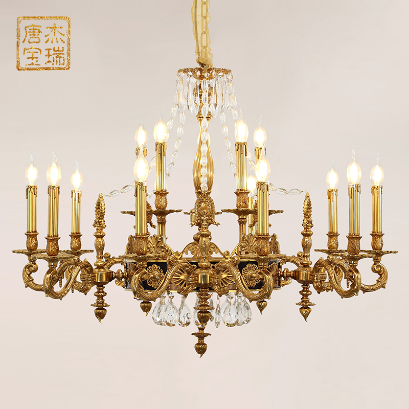 全铜铜欧式客厅别墅复古卧室吊灯