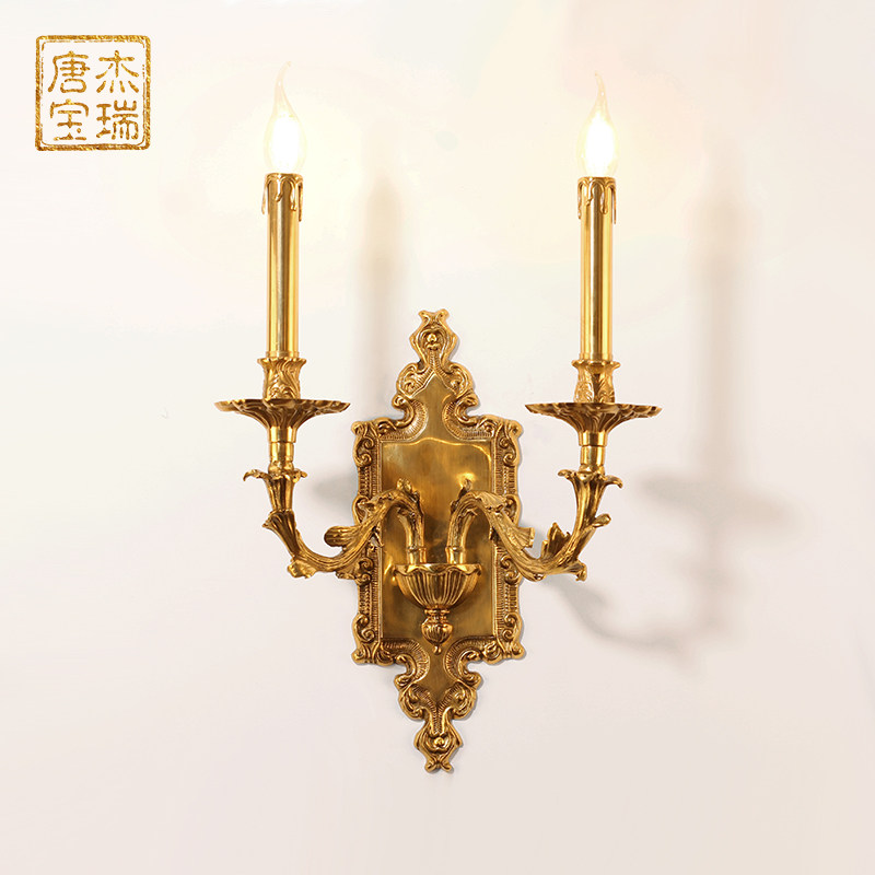 杰瑞唐宝法式全铜壁灯欧式奢华复古别墅客厅卧室床头走廊过道墙灯_虎窝淘